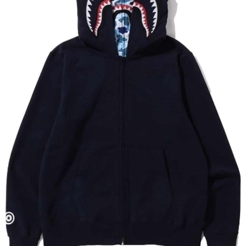 Kids Navy Blue Shark Hoodie